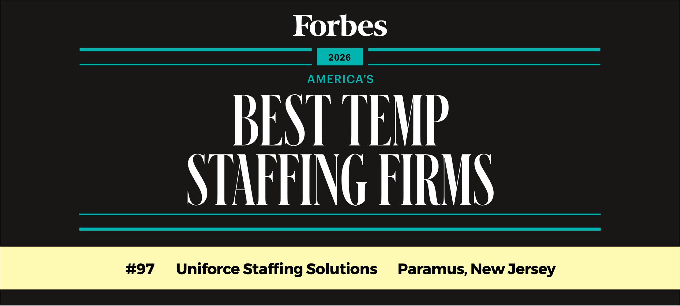 UNIFORCE Staffing Solutions ranked again on the Forbes 2026 List of America’s Best Temp Staffing Firms